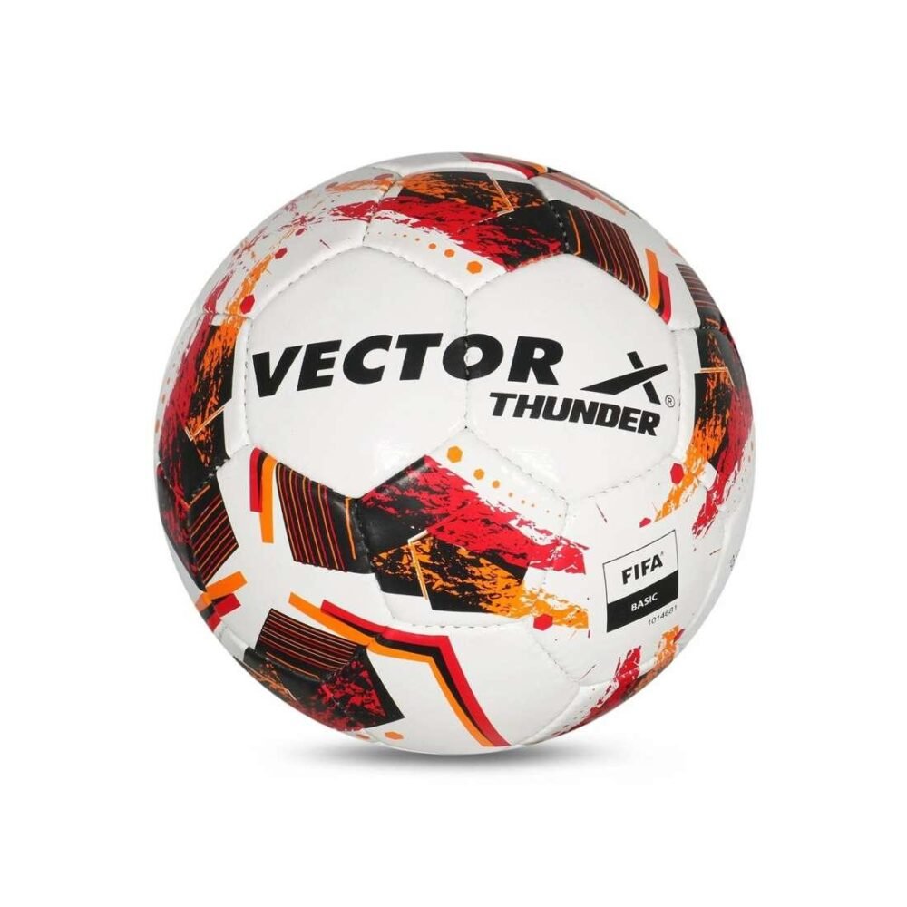 Vector X Thunder Hand-Stitched Size 5 Football – Orange/Red/Black