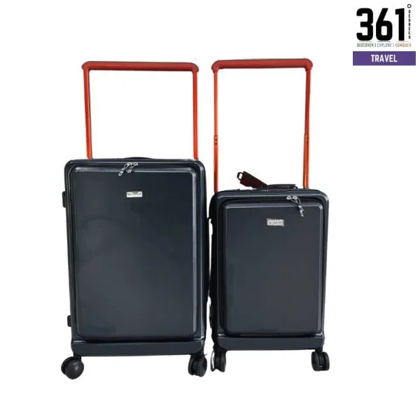 Hardshell Luggage Set - 2 Pieces, Graphite, Four-Wheel Spinner