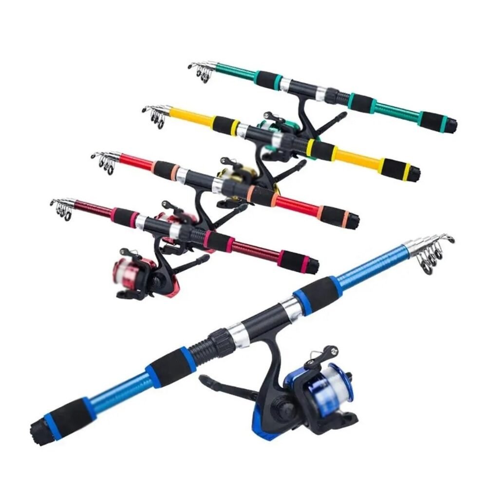 1.8 m Telescopic Fishing Rod Kit - Carbon, Collapses to 42.5 cm