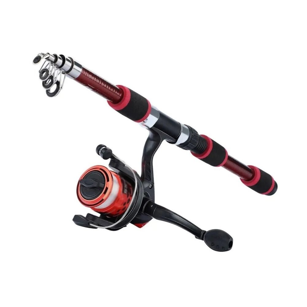 1.8 m Telescopic Fishing Rod Kit - Carbon, Collapses to 42.5 cm