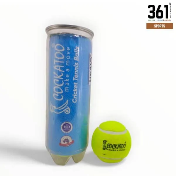 Cockatoo Heavy Tennis Cricket Ball - Yellow, Pack of 3