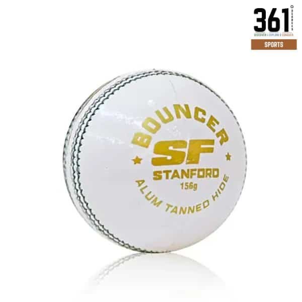 SF Bouncer Cricket Ball – White Leather