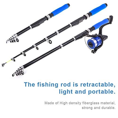 2.1 m Telescopic Fishing Rod Kit - Carbon, Collapses to 42.5 cm