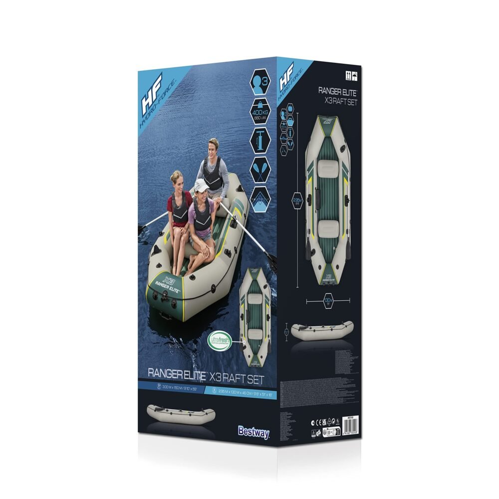 Bestway Hydro-Force Ranger Elite X3 Inflatable Raft (3-Person)