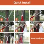Striped canvas hammock - how to hang it, step by step