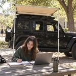 Car Awning with Canvas Cover – Heavy-Duty 200x250cm Side Awning Shelter (A2x2.5) - illustrative image, scene generated