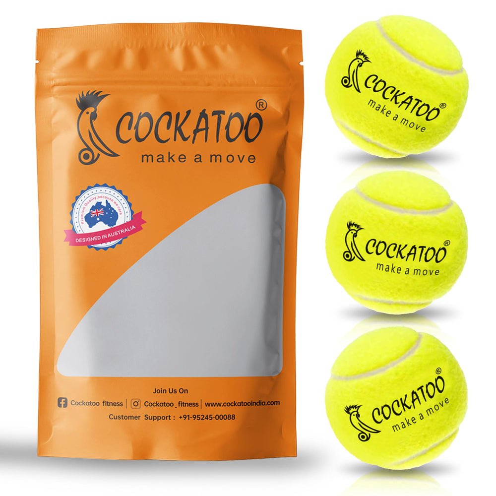 Cockatoo Heavy Tennis Cricket Ball - Yellow, Pack of 3