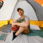 Interior of the CORE 3 person dome tent showing the full mesh ceiling