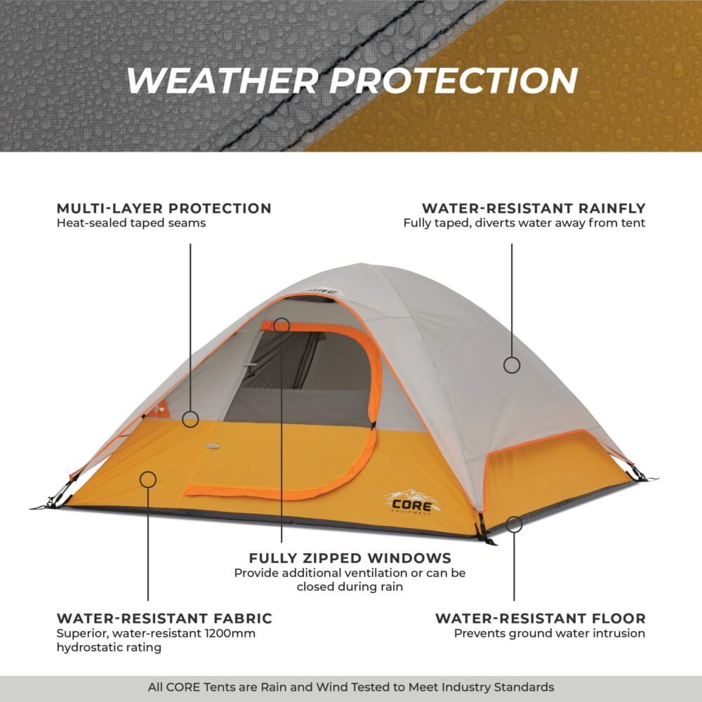 CORE 3 Person Dome Backpacking Tent 7 x 7 – Model 40384