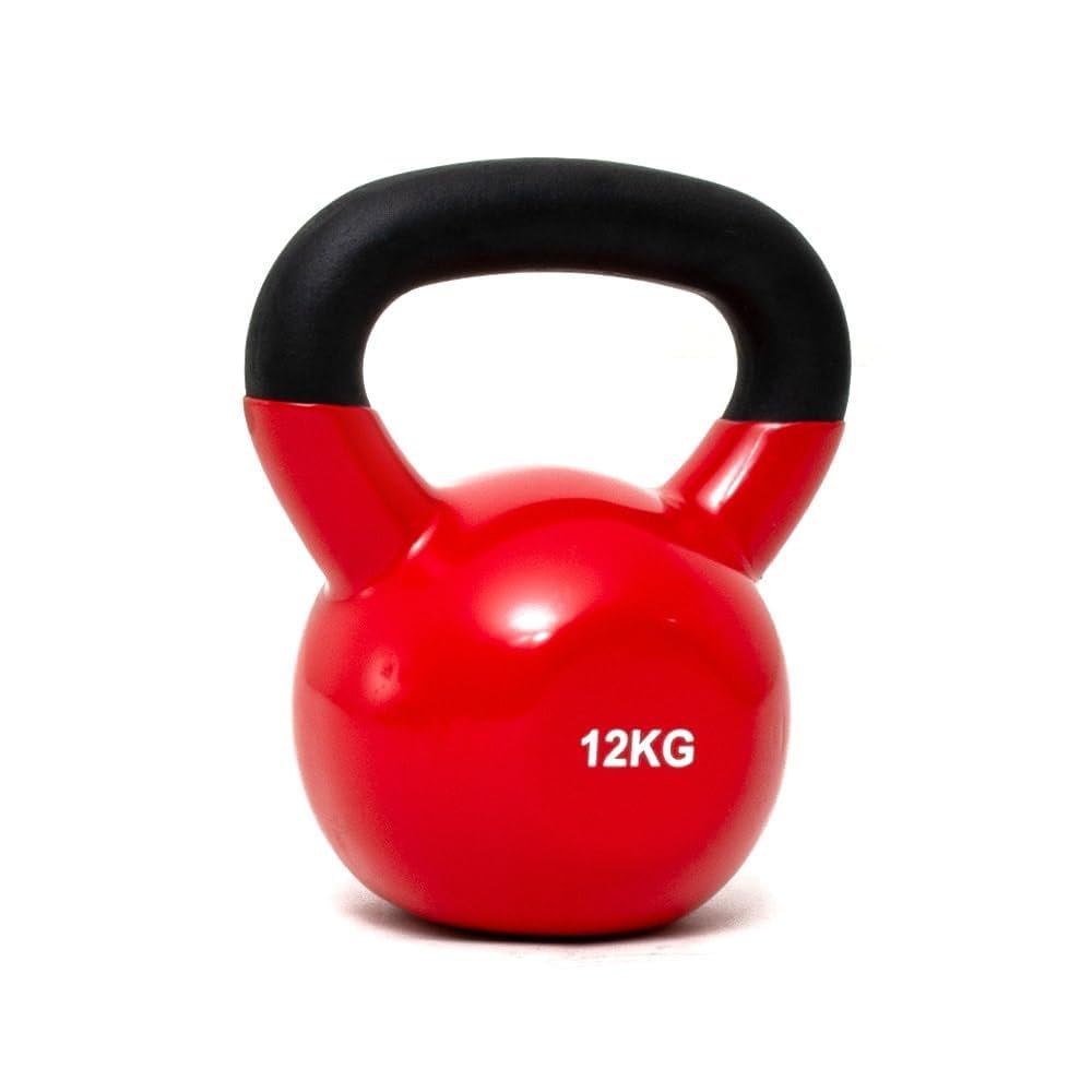 Vinyl-Coated Kettlebell - Black, Full-Body Training Weight