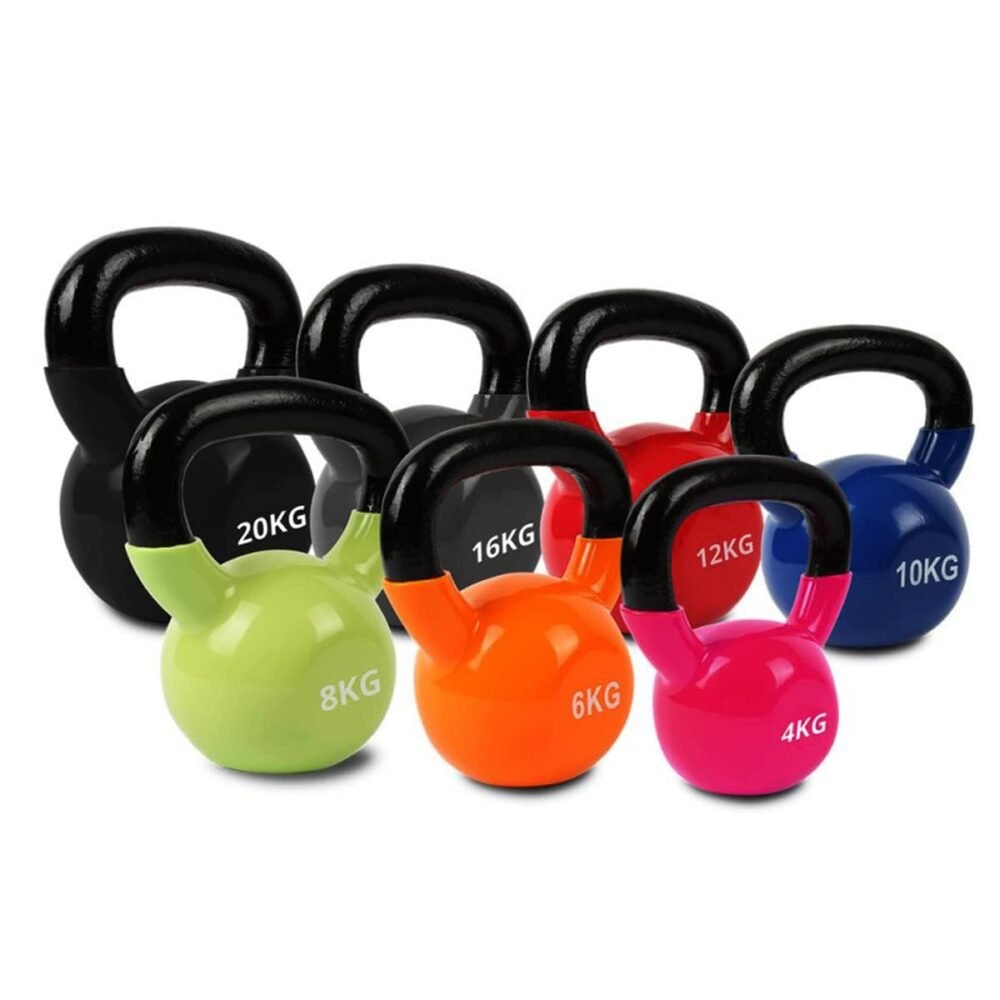 Vinyl-Coated Kettlebell - Black, Full-Body Training Weight