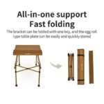 The Naturehike CNH22JU038 support bracket folding down in one motion with the roll-up table plate