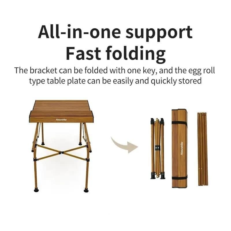 Naturehike Wood Grain Folding Camp Table - Medium (CNH22JU038)