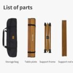 Parts supplied with the Naturehike CNH22JU038 folding table: storage bag, table plate, support frame and two support rods