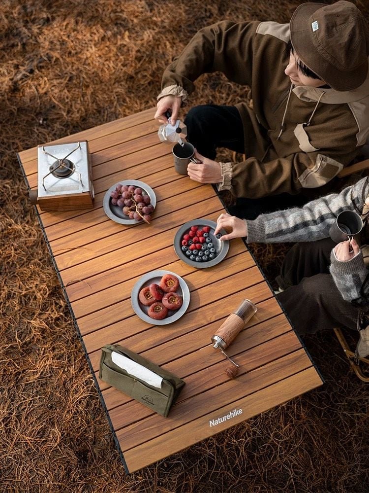 Naturehike Wood Grain Folding Camp Table - Medium (CNH22JU038)