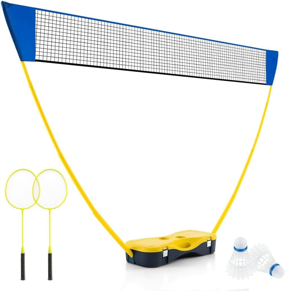 Portable Folding Net Set - Badminton, Volleyball, Tennis and Pickleball, with Rackets and Shuttles