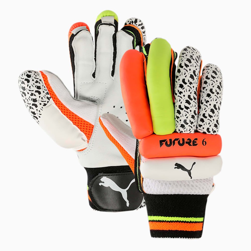 Puma Future 6 Cricket Batting Gloves - Fast Yellow / Ultra Orange