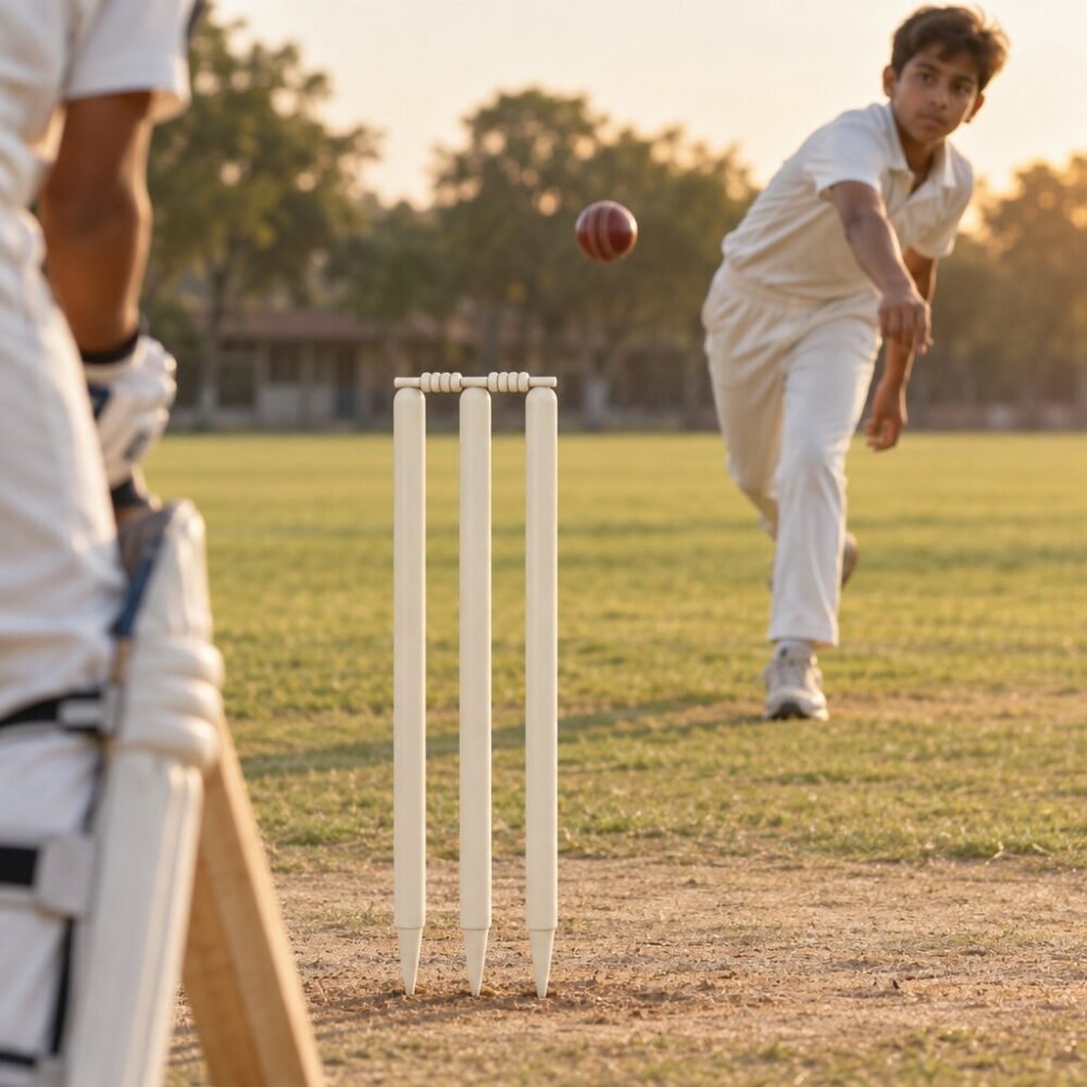 SCS Cricket Stump - 24 in White, Single