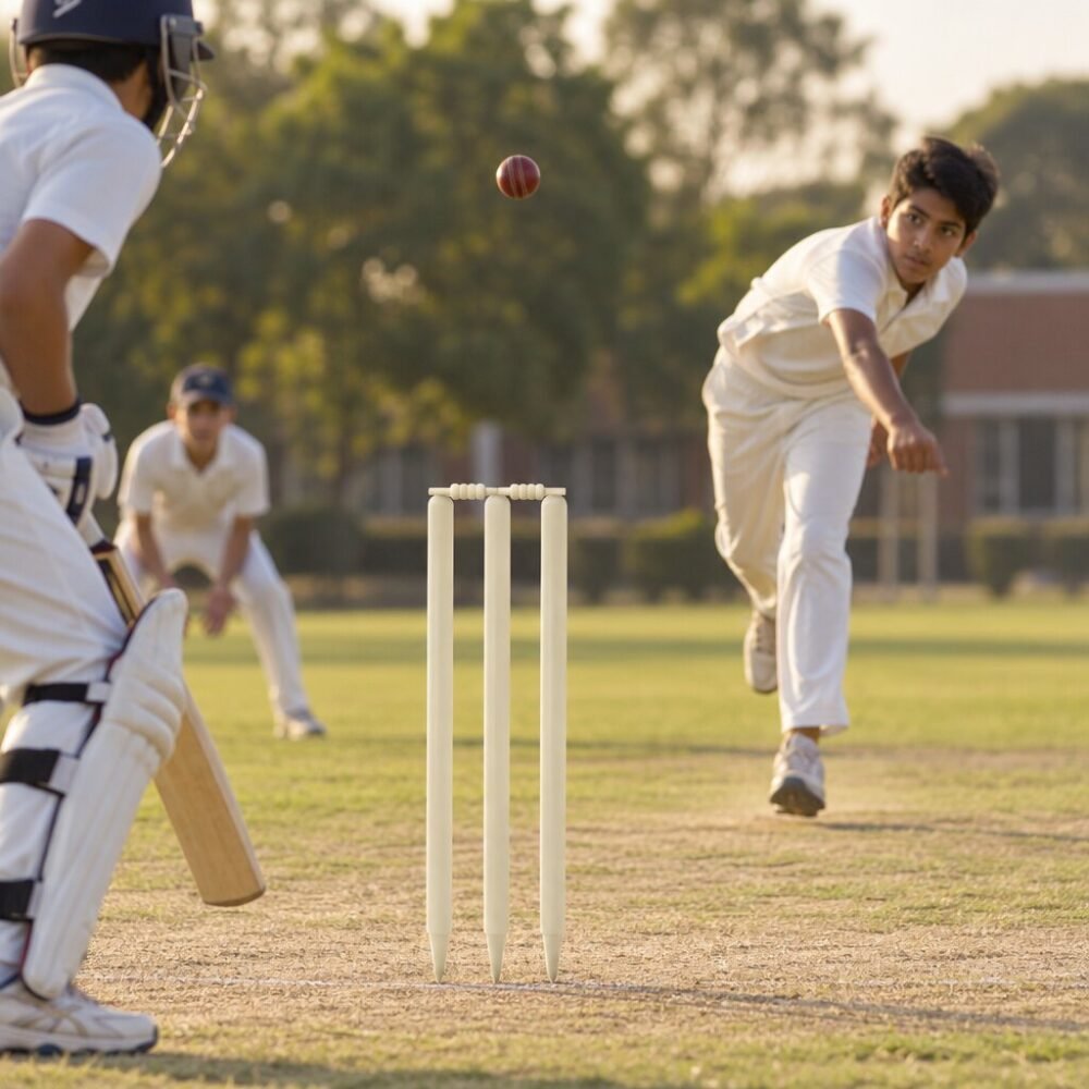 SCS Cricket Stump - 27 in White, Single