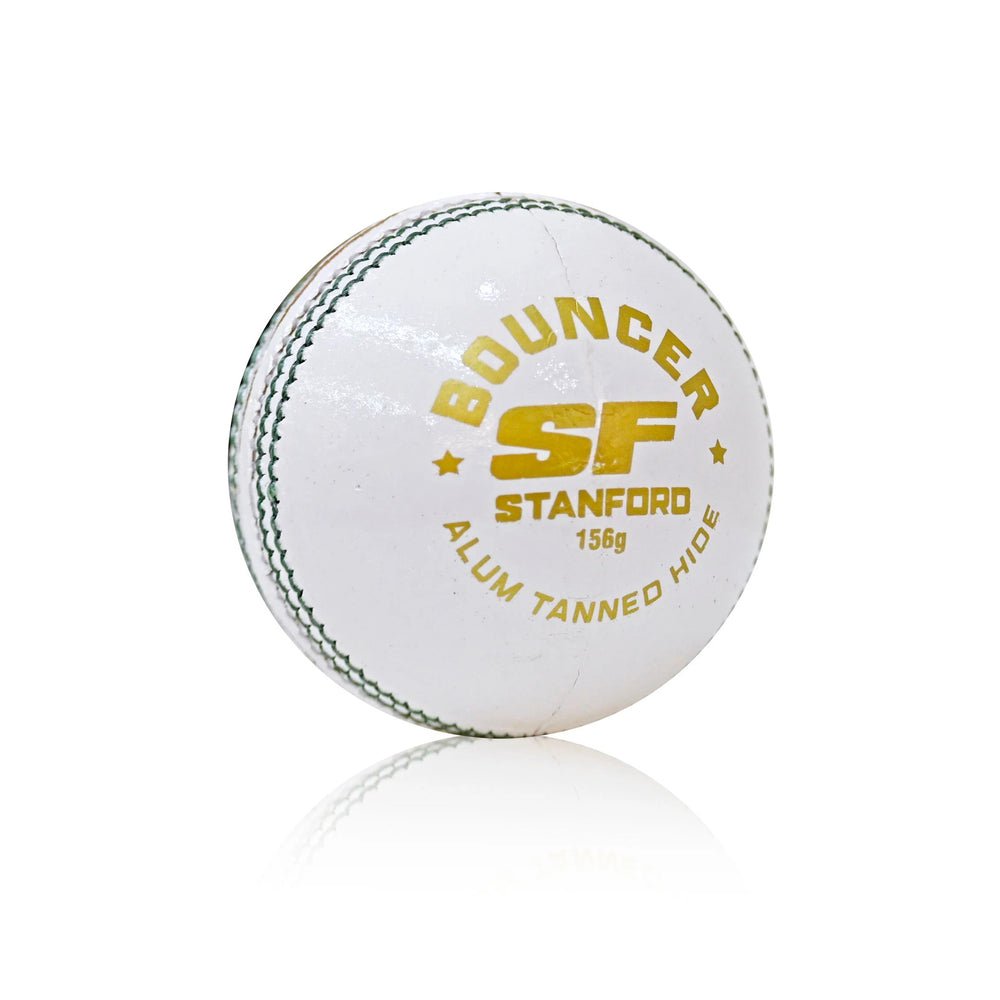 SF Bouncer Cricket Ball - White Leather, 4-Piece