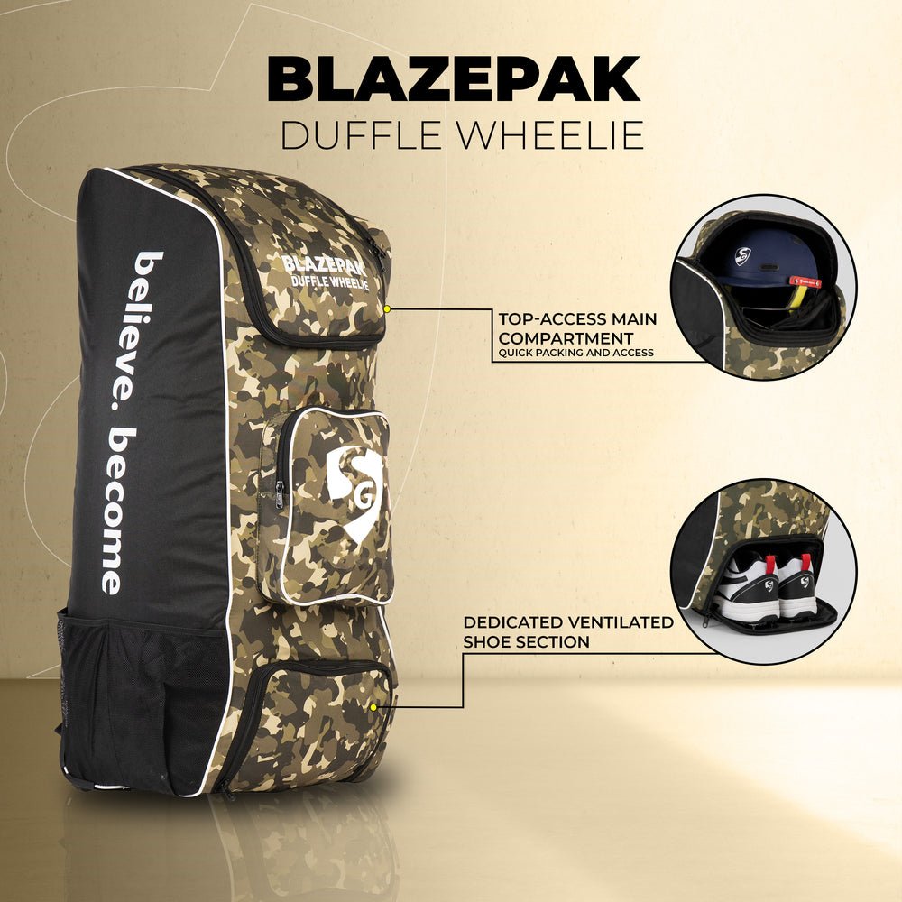 SG Blazepak Duffle Cricket Kit Bag - Youth, with Wheels