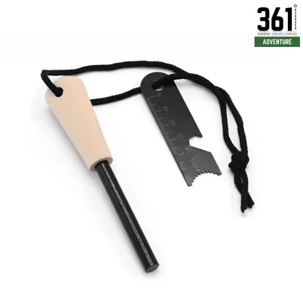 Survival Fire Starter – Magnesium Flint Rod Emergency Kit for Camping & Hiking
