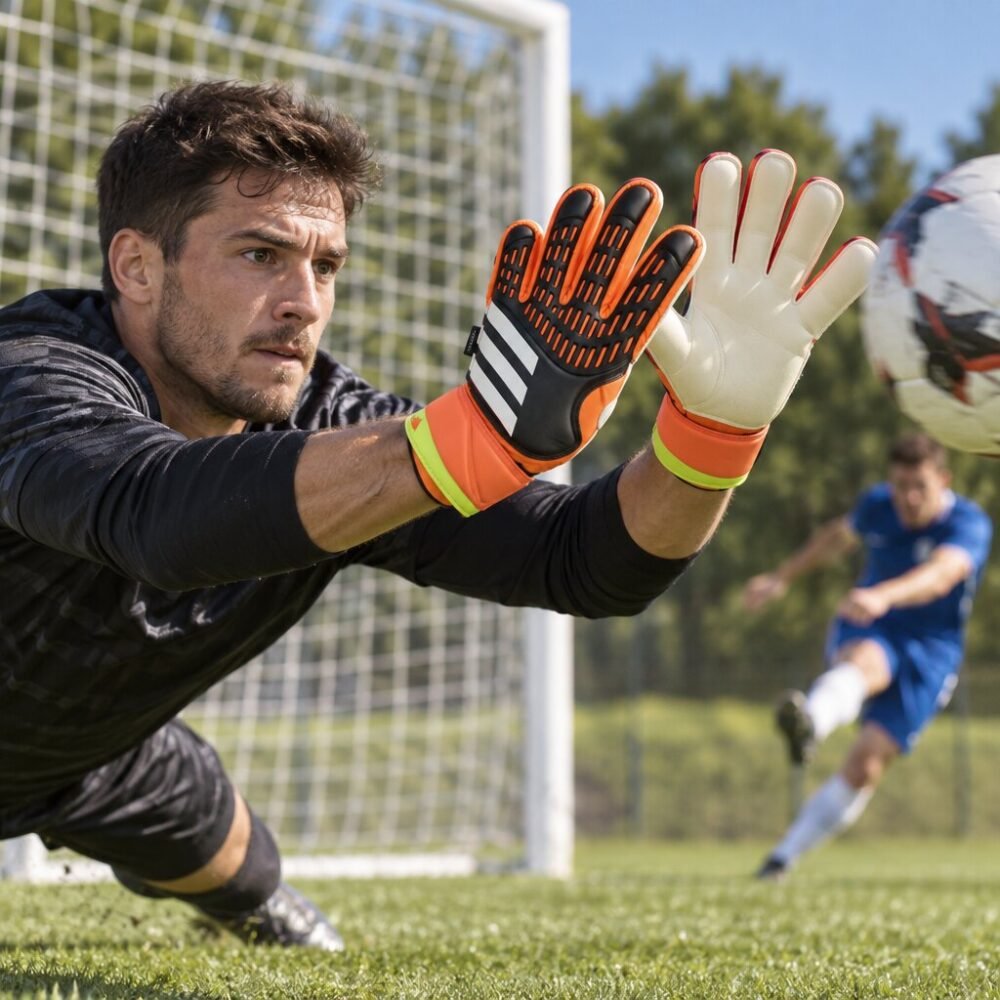 adidas Goalkeeper Gloves with Fingersave Protection - Line Being Confirmed