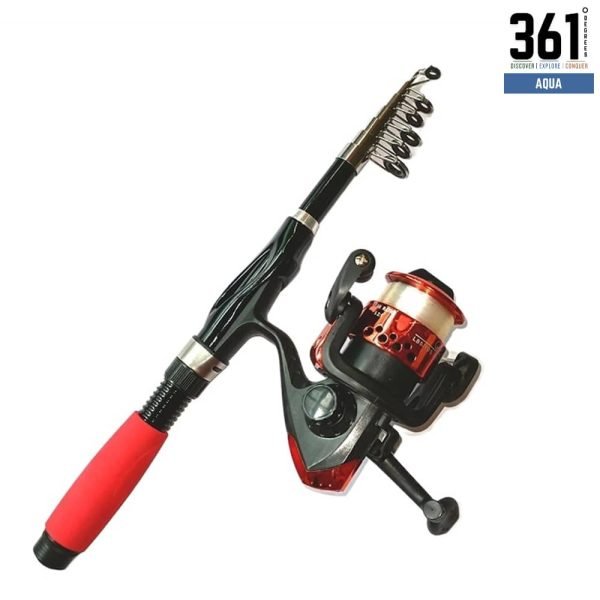 1.8 m Telescopic Fishing Rod Kit - Carbon, Collapses to 42.5 cm