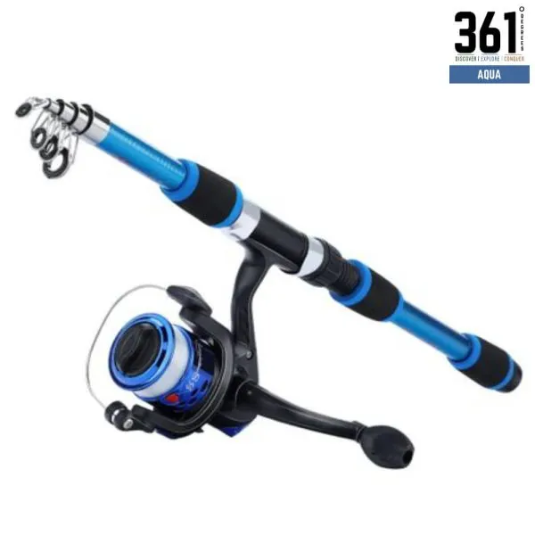 2.1 m Telescopic Fishing Rod Kit - Carbon, Collapses to 42.5 cm