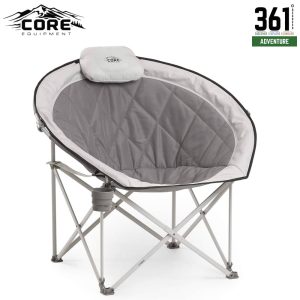 CORE Padded Oversized Round Chair (Grey/Silver) – Model 40025