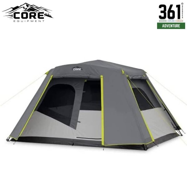 CORE 6 Person Instant Cabin Tent with Full Rainfly 11’ x 9’ – Model 40216