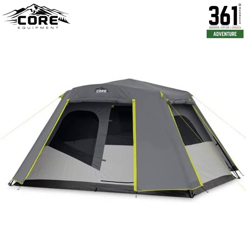 CORE 6 Person Instant Cabin Tent with Full Rainfly 11’ x 9’ – Model 40216