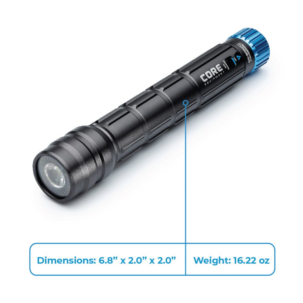 CORE 1500 Lumen Rechargeable Flashlight with Auto-Brightness – Model 40076
