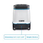 Dimensions of the CORE 1250 Lumen Rechargeable Lantern with Bluetooth Speaker