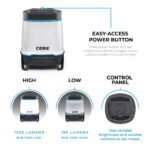 Lumen output and runtime for the CORE 1250 Lumen Bluetooth Speaker Lantern