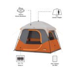 CORE 40119 cabin tent dimensions, 8 ft x 7 ft floor and 72 in centre height
