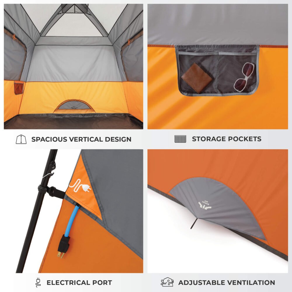 CORE 4 Person Straight Wall Cabin Tent 8’ x 7’ – Model 40119