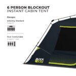 CORE 40342 Blockout instant cabin tent capacity, sleeps 6 or fits 2 queen air beds