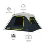 CORE 40342 Blockout instant cabin tent dimensions, 11 ft x 9 ft floor and 72 in centre height