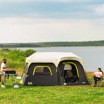 CORE 40343 9 person Blockout instant cabin tent pitched at a campsite