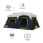 CORE 40343 Blockout instant cabin tent dimensions, 14 ft x 9 ft floor and 78 in centre height