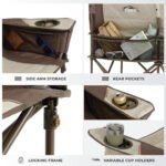 CORE Padded Love Seat 40426 - locking frame, storage pockets and cup holders