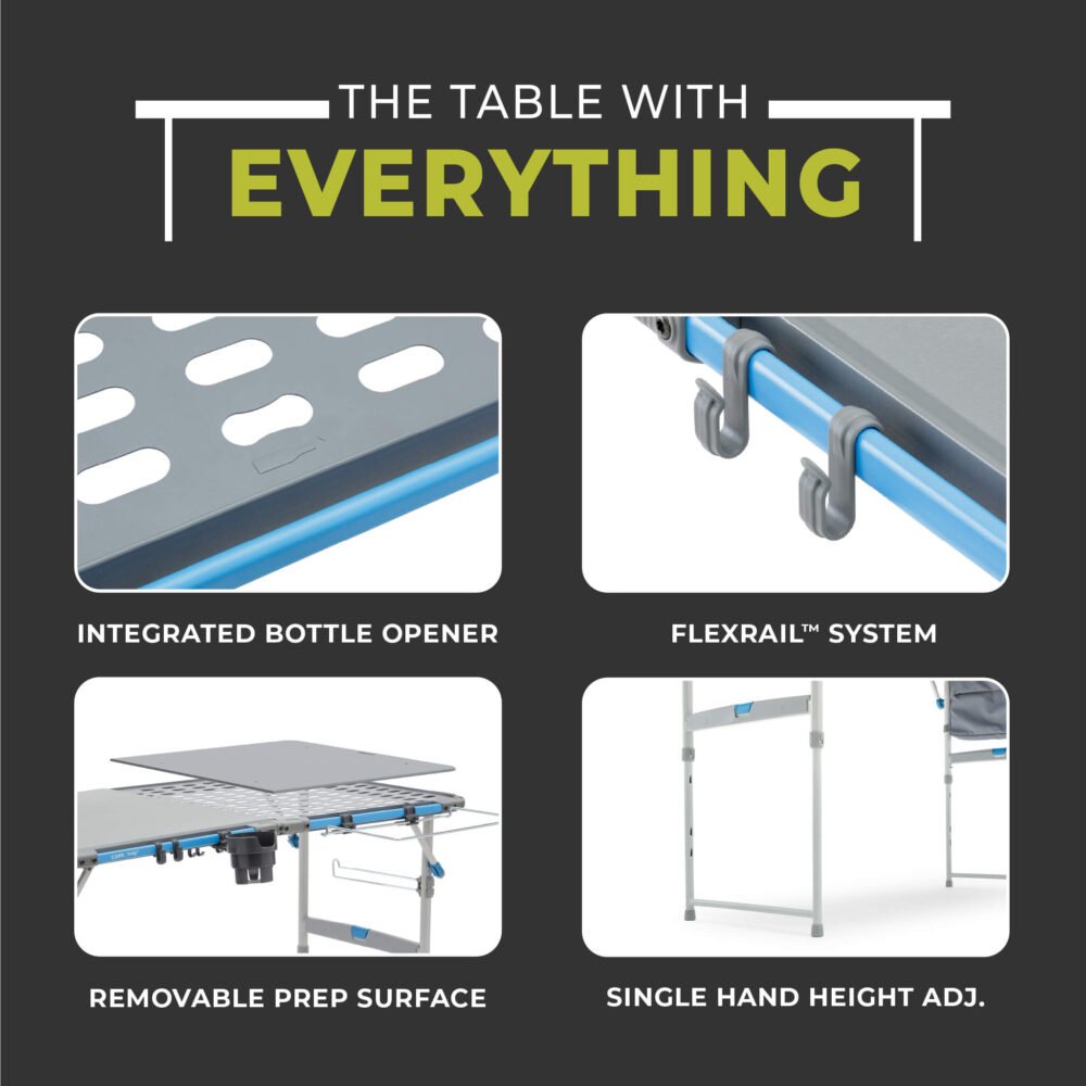 CORE 4 Foot FlexRail Outdoor Prep and Cook Table