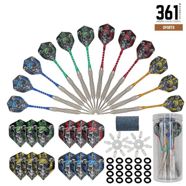 Darts Kit – Colors – 12 Darts + Sharpening Tools