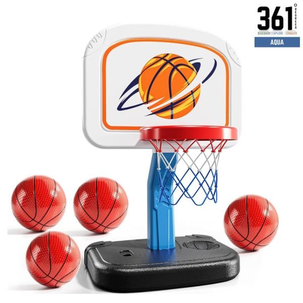 Poolside Basketball Stand - Water-Filled Base, Adjustable 28 to 54 in