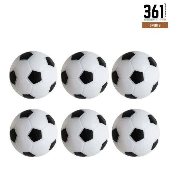 Foosball Table Replacement Balls – 6-Pack Black & White