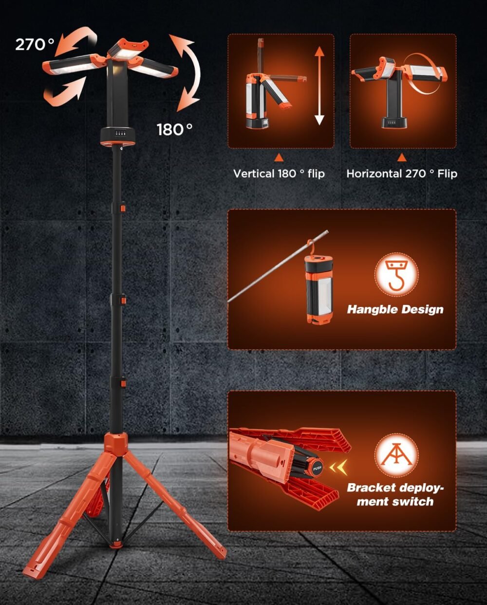 Camping Stand Light - 27W LED with Tripod and Remote Control