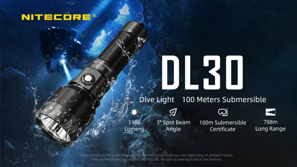 Nitecore DL30 Dive Light – Model DL30