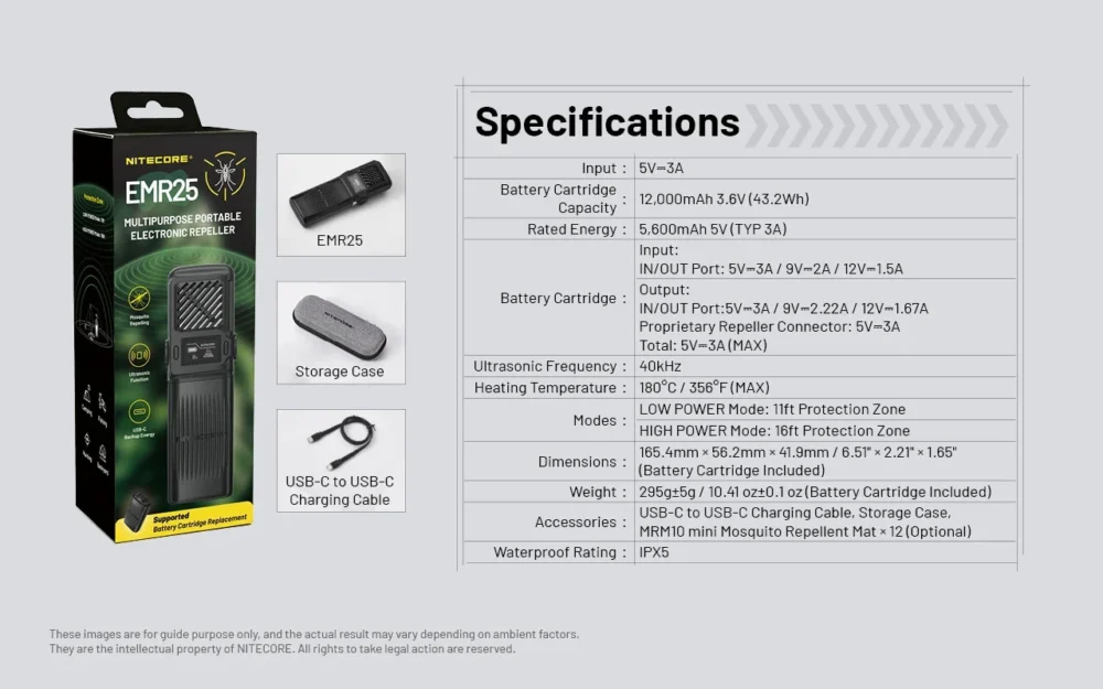 Nitecore EMR25 Rechargeable Mosquito Repeller Power Bank