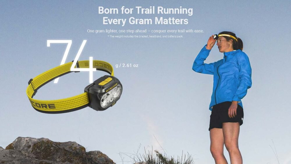 Nitecore Headlamp UT27 Dual Beam Lightweight Trail Running  – Model UT27 (Yellow)